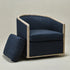 Claude Performance Linen Fabric Swivel Chair - Indigo Modern Swivel Chair | Swivel Accent Chairs | Kinwell Furniture | Swivel Armchairs